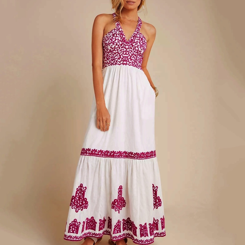 Anthropologie Manuela Embroidered Maxi Dress - Picture 2 of 16